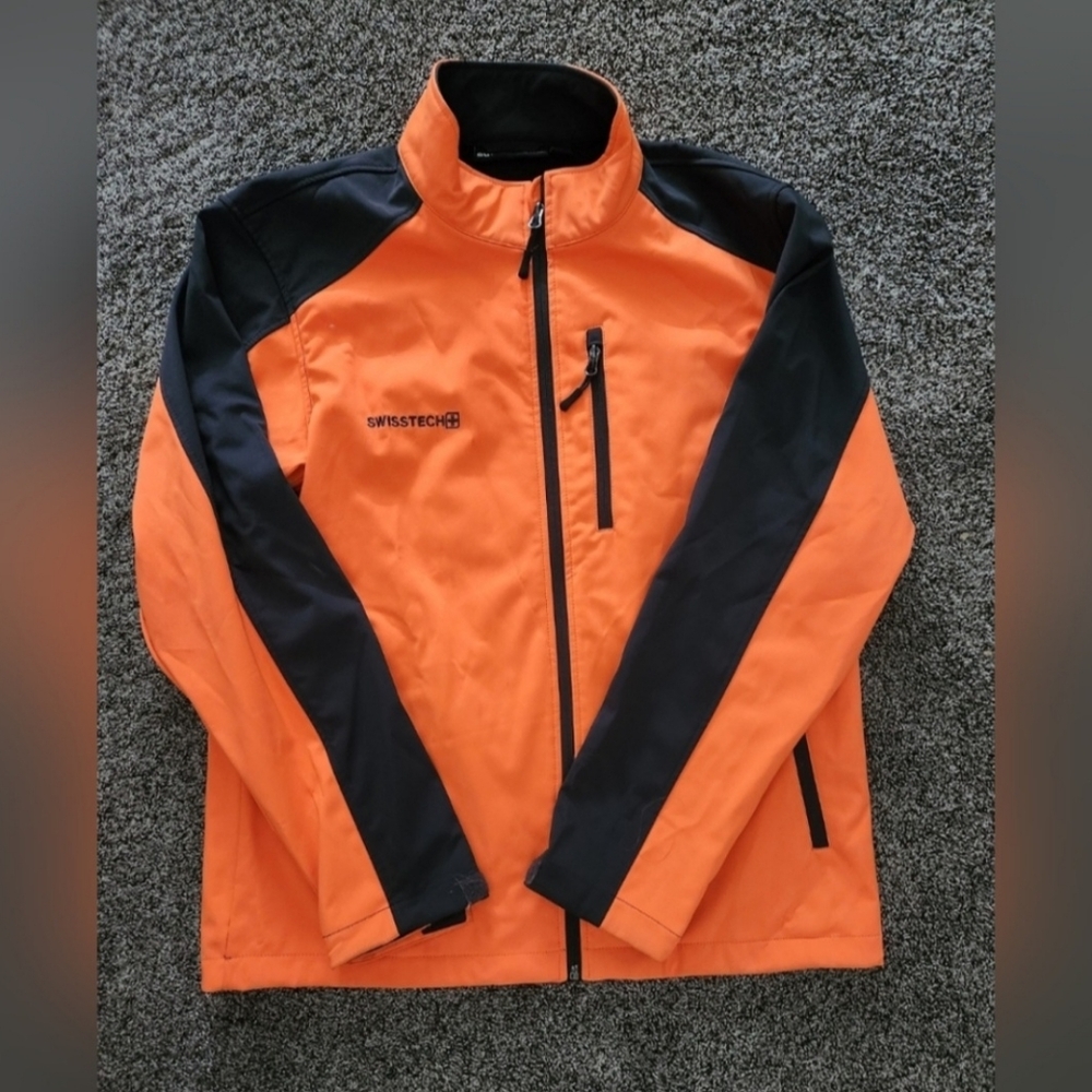 SwissTech Men’s Utility Jacket – Orange/Black